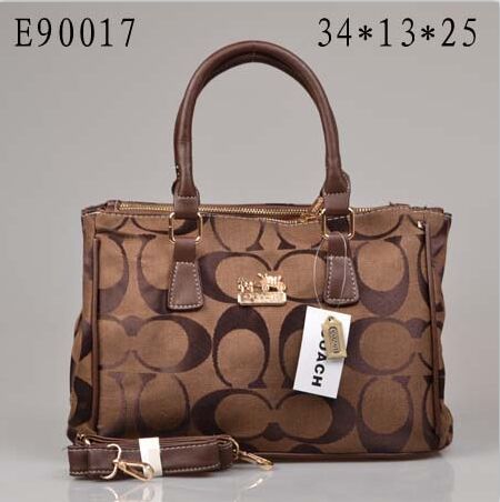 Coach Logo Monogram Large Coffee Satchels DOR | Women - Click Image to Close